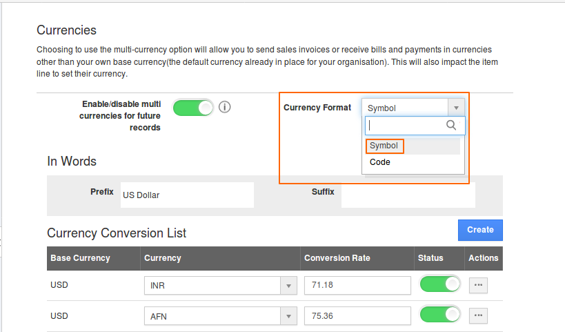 Currency Format